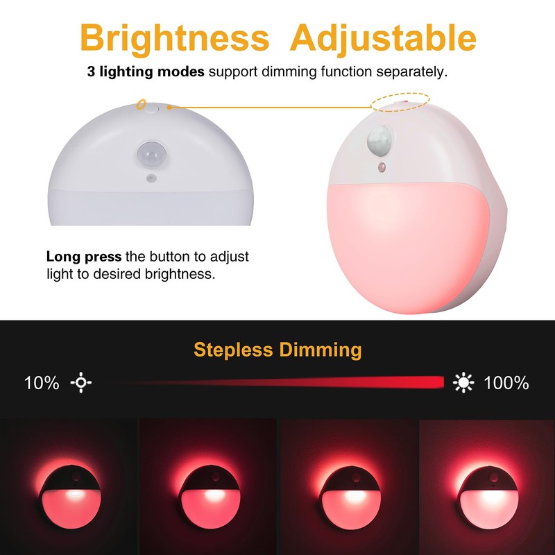 YUNLEX 2 Pack Red Night Light, Battery Operated Night Light,