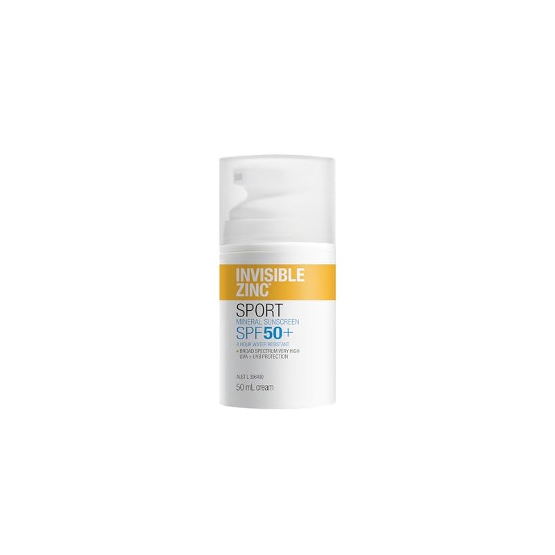 Invisible Zinc 4hour Water Resistant SPF50+ UVA-UVB 50ml by Ganehill