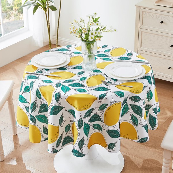SUCHDECO Round Tablecloth 150cm Table Cloth Wipe Clean Table Cloths