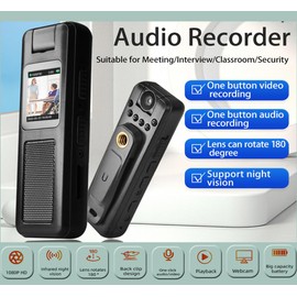 Body Camera with Audio and Video Recording，180° Rotating Lens Body Camera Audio and Video Recorder 32GB Mini Body Worn Camcorder， for Personal Civilians, Police Law Enforcement