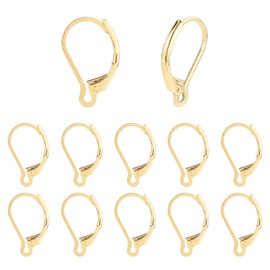 TMMATE 100pcs 18K Gold Filled Leverback Earring Hooks, Hypoallergenic French Dangle Ear Wire Findings for DIY Jewelry Making, Metal Earring Components (Gold)