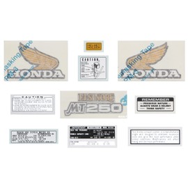 Gas Tank Decals Side Cover Warning Labels - Fits Honda MT250 Elsinore 1974