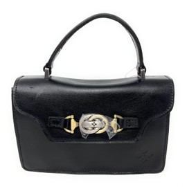 Patricia Nash Porcili Leather Top Handle Crossbody, Black