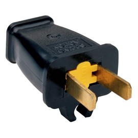 Legrand - Pass & Seymour SA840BKCC10 Residential Non Polarized Straight Blade 15-Amp 125-volt with Clip Two Pole Two Wire Plug, Black