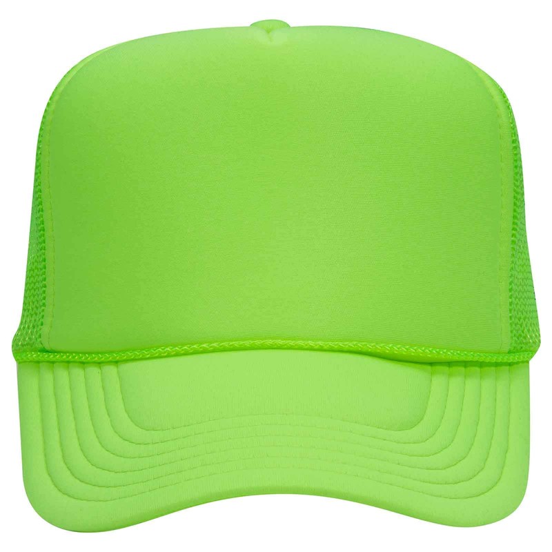 Otto Caps Neon 5 Panel High Crown Mesh Back Trucker