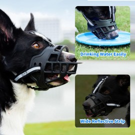 Dog Muzzle, Soft Basket Muzzle for Dogs, Dog Mouth Guard for Small Medium Large Dogs, Stop Biting, Chewing and Barking, Breathable & Comfortable to Drink,3#