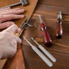 FELTECHELECTR 2pcs Stainless Steel Leather Groover Tool Durable Grooving Edge