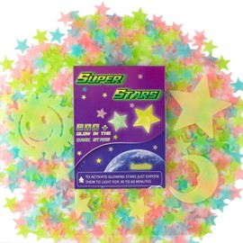 Lzzabo 207Pcs Glowing Stickers for Ceiling (Sun Moon and Stars Stickers)