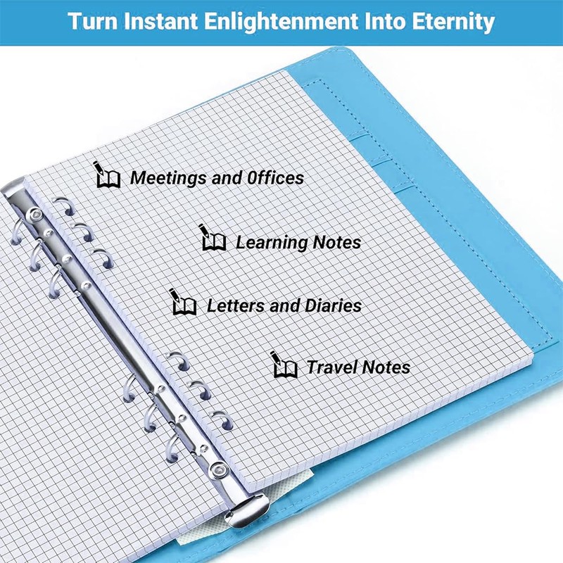 Ginddy A5 Ring Binder Refill Paper Squared Set of 2