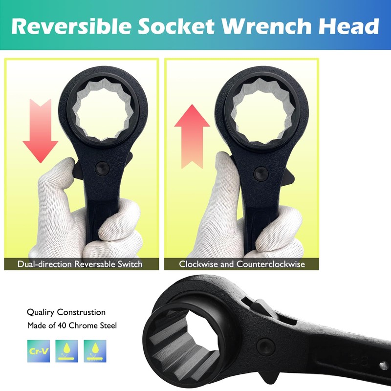 WEDO 24mm Scaffold Podger Ratchet Wrench, One Side Socket Wrench,