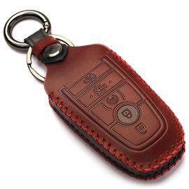 GLECHAZ Key Fob Cover Compatible with Ford Explorer Fusion Escape Edge Expedition F150 F250 F350 F450 F550 Maverick Mustang Smart Key (AB-Red)