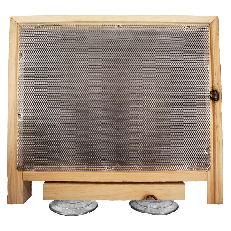 Wooden Mini Window Screen Bird Feeder – Handcrafted Eastern White