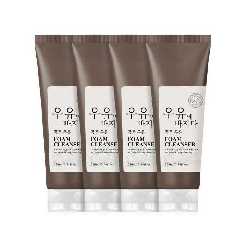 2+2우유에 빠지다 곡물/녹차 우유 폼클렌징 220ml 4개 2+2 Milk Falling