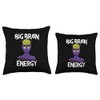 Big Brain Energy Designs Big Brain Energy-Female Genius Throw Pillow,