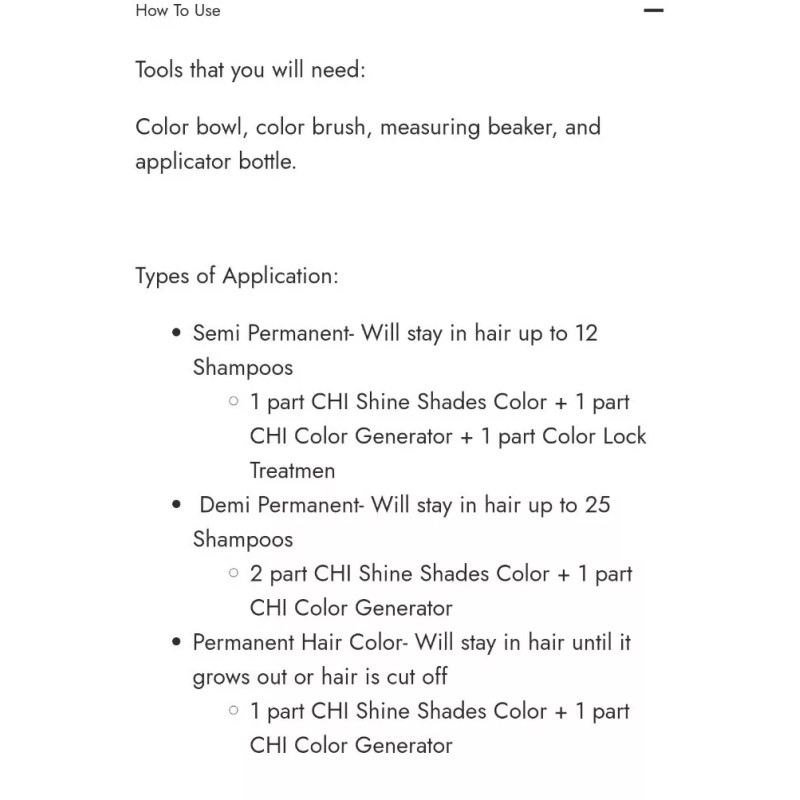 CHI Ionic Shine Shades Liquid Hair Dye Violet/Purple 3oz Bottle