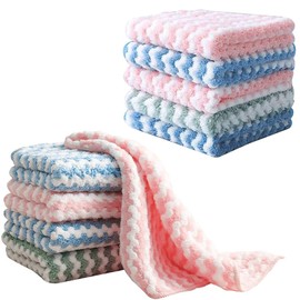 TC TINICOO 10 Piezas Paño de Cocina Absorbente, Toallas de Cocina Reutilizables, paños de Limpieza para Cocina de Microfibra para Muebles, Mesa, Cocina, Platos y Vidrios (Multicolor, 30 x 40 cm)