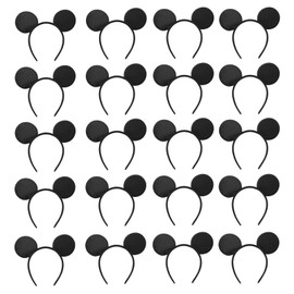 NEWTGAN 20 PCS Mouse Ears Headbands for Birthday Party Theme Park Costume Play Celebration for Boys and Girls (3color) (black)