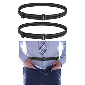 SUOSDEY Shirt Stay Belt, Keep Business Shirt Hidden for Men Women, Adjustable Tuck Belt for Neat Look, 03-Black*2