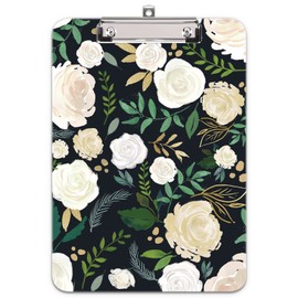 Hongri Plastic Cute Clipboard, Letter Size for Students, Teacher, Woman and Kids, Low Profile Clip, Decorative Pattern, Size 9 x 12.5 in, Carnation