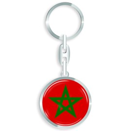 daged Morocco Keyring Metal Key Ring 3D Effect + Sticker - RD, multicoloured