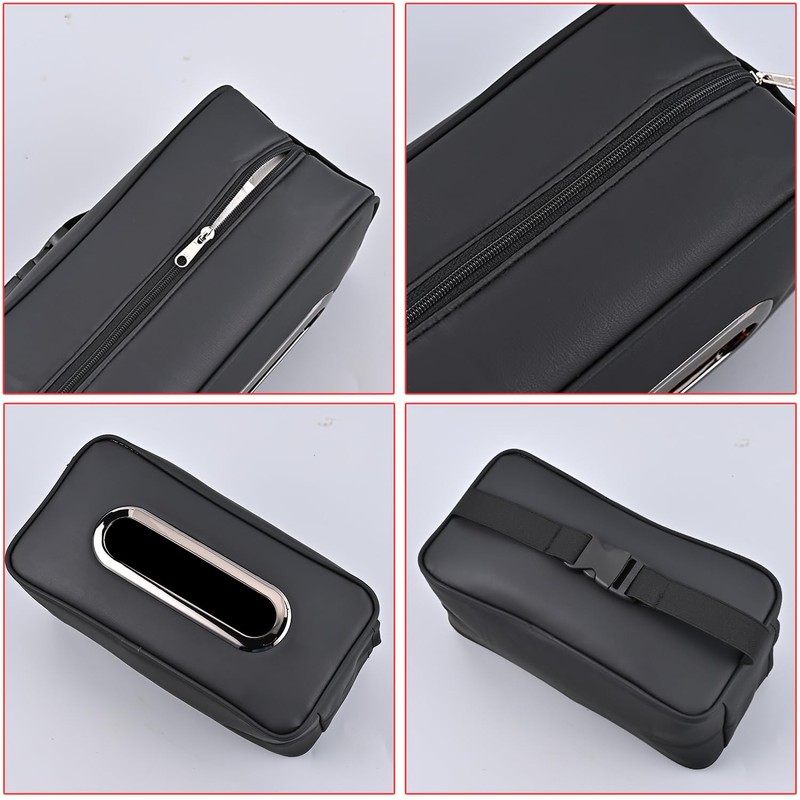 HOLDCY Car Tissue Holder - Universal Soft PU Leather Box