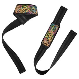 Correas de levantamiento de pesas de guepardo con estampado animal, 26 pulgadas, antideslizantes, par de correas de gimnasio para levantamiento de pesas, culturismo, levantamiento de pesas