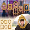 Lineshading 6 Pcs Large Photo Booth Props Gold Picture Selfie