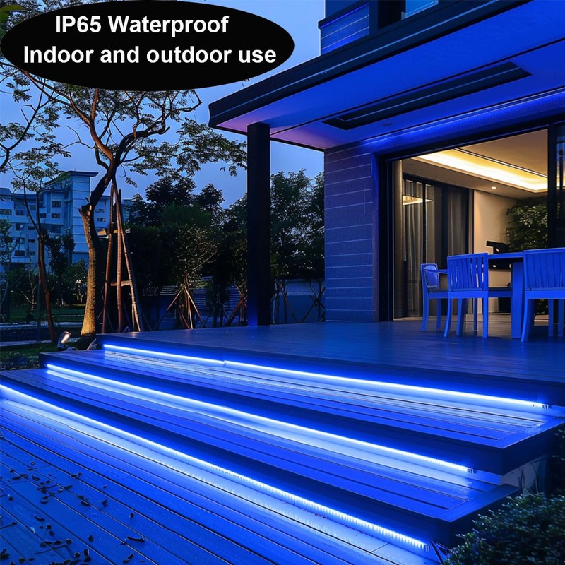 TOPAI 12V COB LED Strip Light Blue 16.4ft Waterproof IP65