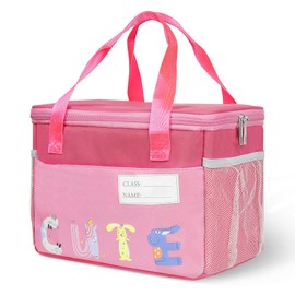 Linkidea Lunch Bag, Large Capacity Lunch Tote Bag Organizer with Hand Strap, Reusable Lunch Box Bag for Picnic, Outdoor, Compatible with B.Box, Sunhanny, Pedeco, QQKO, Xgxn Lunch Box (Pink)