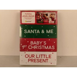 Pearhead Baby Wooden Holiday Christmas Photo Frame Stands