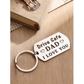 HAQUIL Drive Safe Dad Keychain - Father's Day Gift from Daughter