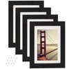 BAIJIALI 5x7 Picture Frame Black Wood Pattern Set of 4,Display