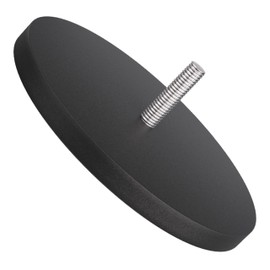 Master Magnetics Neodymium Rubber Coated Round Base Magnet with 1/4-20 Threaded Stud - 3.51" Diameter, 1.32" Overall Height, 105 lb. of Pull, Zinc Plated Housing, Black, NADR351MBX