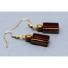 "Red Wine Lover" Wine Red Glass Rectangles with Goldtone Accents;