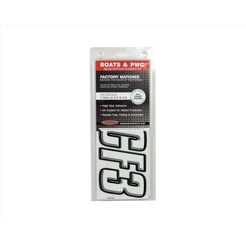 Hardline Products Series USA 800 Boat Registration Number Kit –