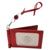 HERBE Pass Case, 4 Side Storage, Cowhide Leather Reel Strap,
