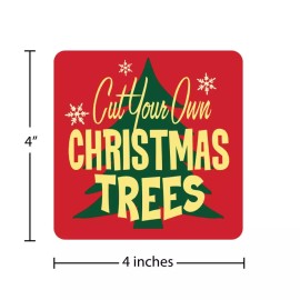 Retro Planet Cut Your Own Christmas Trees Die Cut Sticker