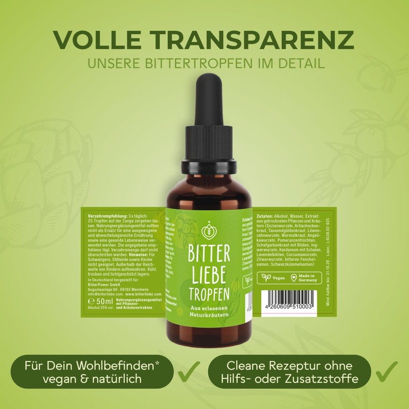 BitterLiebe Bitter Drops - Bitter Substances Made from High-Quality Bitter