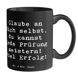 Mr. & Mrs. Panda Tasse Spruch Prüfungen bestehen - Geschenk, inspirierende Worte, Kaffeetassen, Mutmacher, Inspiration, Schöne Teetassen, du kannst