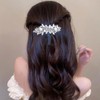 BetterJonny 2pcs Rhinestone Hair Clips Crystal Pearl Hair Barrette Flower