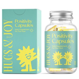 Hugs & Joy Positivity Message in a Bottle with Capsules and Message in a Bottle - 60 Motivational Quotes and Sayings Gift for Daily Inspiration