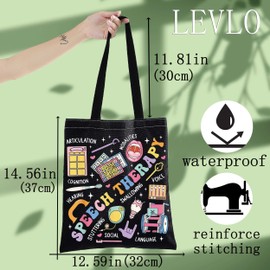 LEVLO Speech Therapy Tote Bag SLP Appreciation Gift Speech Language Pathologist Shoulder Bag SLP Teachers Merchandise, Speech Therapy Tote, M