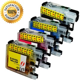 2inkjet 4 PK LC-203 LC203 XL Ink Set For Brother MFC-J460dw MFC-J480dw MFC-J485dw LC201