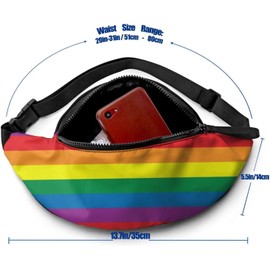 Rainbow Fanny packs For Women Men Lightweight Casual Sport Waist Bag For Outdoor Workout Travel Running Biking, Rainbow, Waist Packs