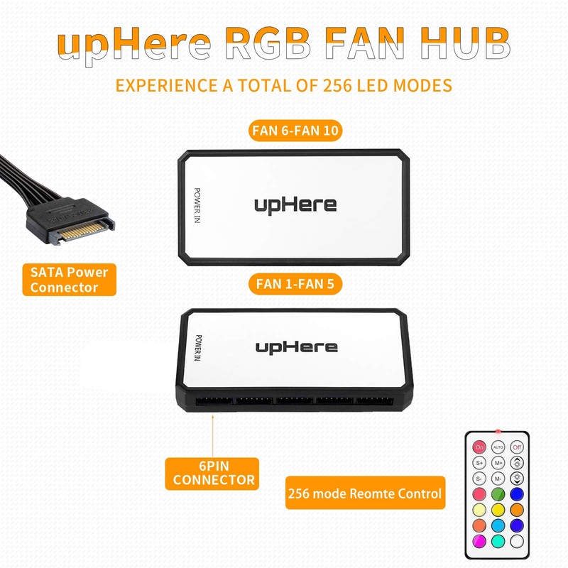 upHere 120mm RGB LED Computer Case PC Cooling Fan, Ultra