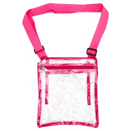 Vitdipy Transparent PVC Bag with Adjustable Strap, Waterproof, Transparent Shoulder Bag for Concerts, Sports, Shopping, Travel, pink