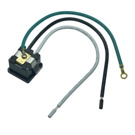 15A/125V Panel Mount Ac Outlet, NEMA 5-15R Snap-In Receptacle, Grounding Power Socket, Leads 14AWG 20CM Long Wired, Black