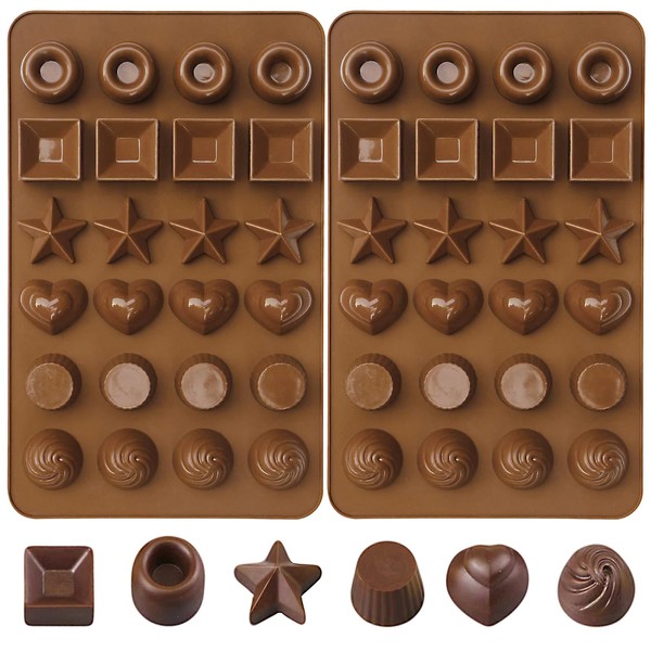 Chocolate Molds Silicone 2Pcs Cute Candy Molds 24 Cavities Deep
