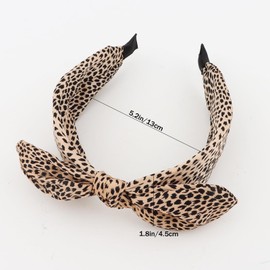 Luixenir 6 Pcs Fashion Headbands for Women’s Hair with Large Bow Design, Comfortable Hairbands for Women Girls Stylish Solid Color & Leopard Print Hair Accessories
