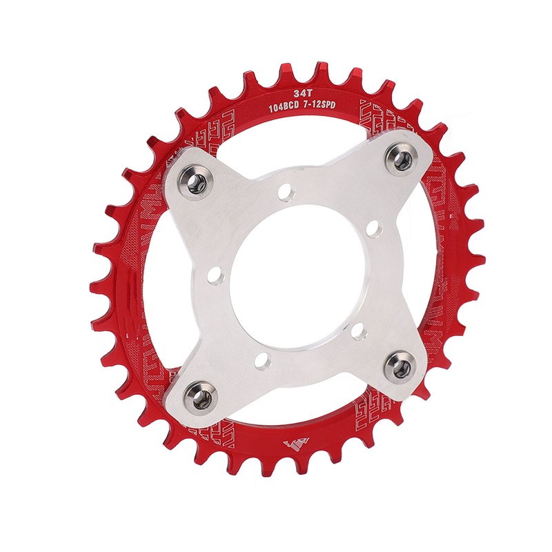 34T 104 BCD Electric Bike Chainring and Adapter for Bafang